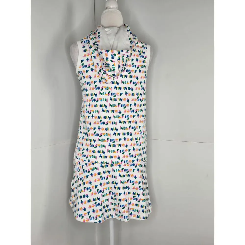 Tommy Hilfiger EUC hooded sleeveless polo zip graphic dress girls 16 XL white